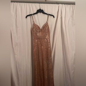 Sparkling Rosegold Sequin prom Gown
